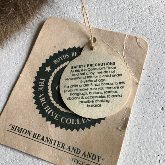 Adorable Boyds Bears Simon Beanster And Andy - Brown Plush Teddy with His Doll - Picture 9 of 13